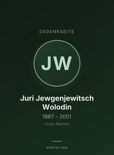 Gedenkportrait von Juri Jewgenjewitsch Wolodin