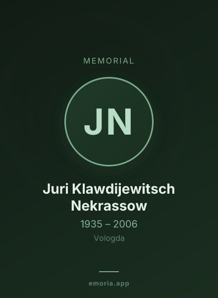 Memorial portrait of Juri Klawdijewitsch Nekrassow