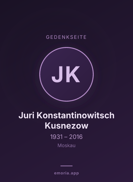 Gedenkportrait von Juri Konstantinowitsch Kusnezow