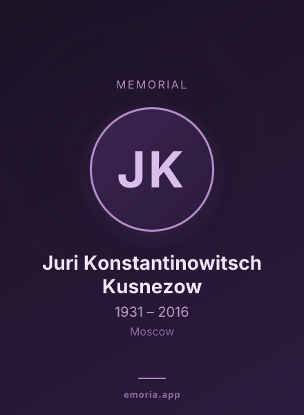 Memorial portrait of Juri Konstantinowitsch Kusnezow