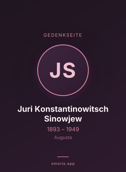 Gedenkportrait von Juri Konstantinowitsch Sinowjew
