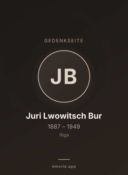 Gedenkportrait von Juri Lwowitsch Bur