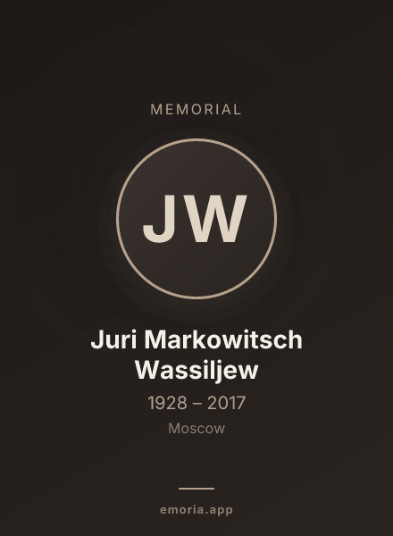 Memorial portrait of Juri Markowitsch Wassiljew