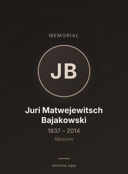 Memorial portrait of Juri Matwejewitsch Bajakowski
