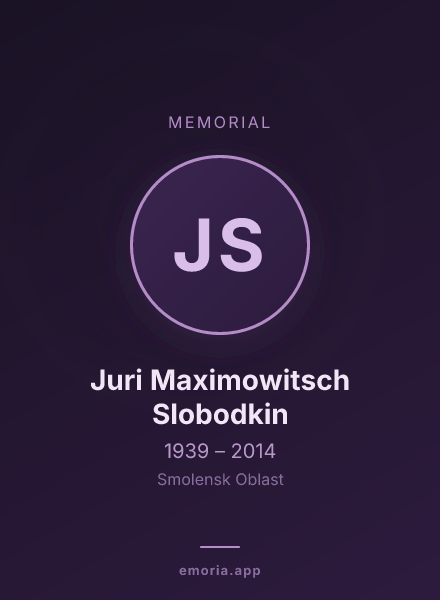 Memorial portrait of Juri Maximowitsch Slobodkin