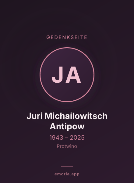 Gedenkportrait von Juri Michailowitsch Antipow