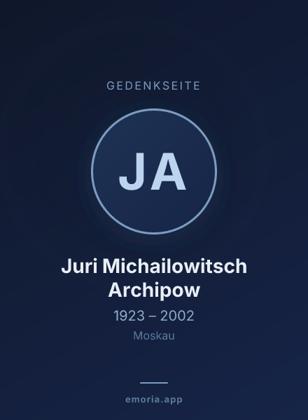 Gedenkportrait von Juri Michailowitsch Archipow