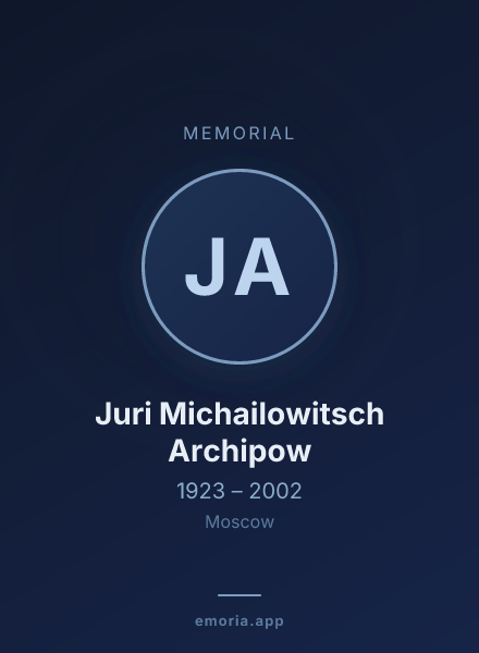 Memorial portrait of Juri Michailowitsch Archipow