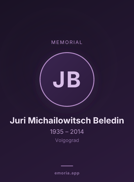 Memorial portrait of Juri Michailowitsch Beledin