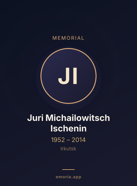 Memorial portrait of Juri Michailowitsch Ischenin