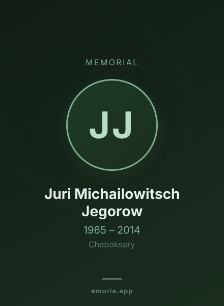 Memorial portrait of Juri Michailowitsch Jegorow