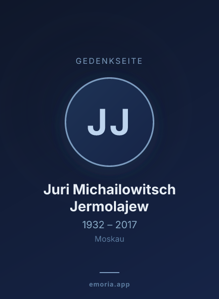 Gedenkportrait von Juri Michailowitsch Jermolajew