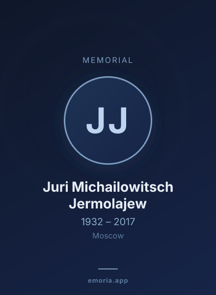 Memorial portrait of Juri Michailowitsch Jermolajew