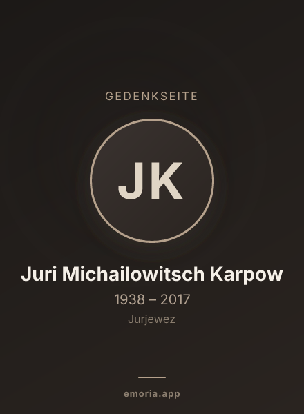 Gedenkportrait von Juri Michailowitsch Karpow