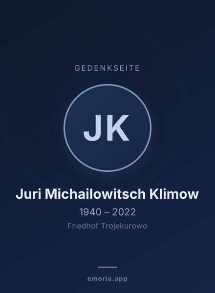 Gedenkportrait von Juri Michailowitsch Klimow