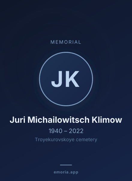 Memorial portrait of Juri Michailowitsch Klimow