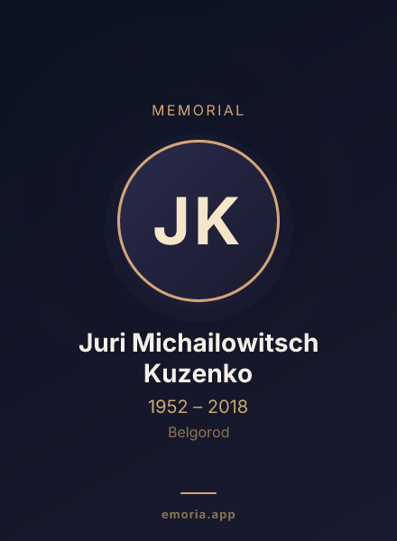 Memorial portrait of Juri Michailowitsch Kuzenko