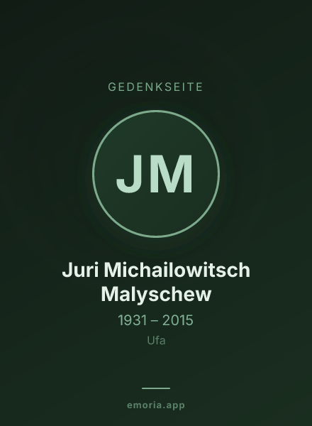 Gedenkportrait von Juri Michailowitsch Malyschew