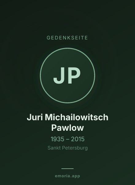 Gedenkportrait von Juri Michailowitsch Pawlow