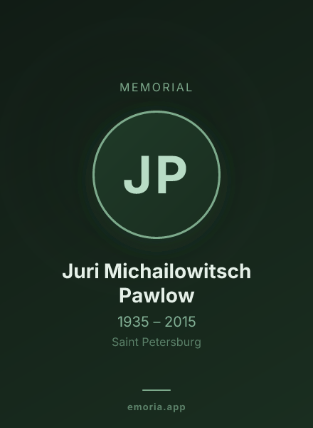 Memorial portrait of Juri Michailowitsch Pawlow