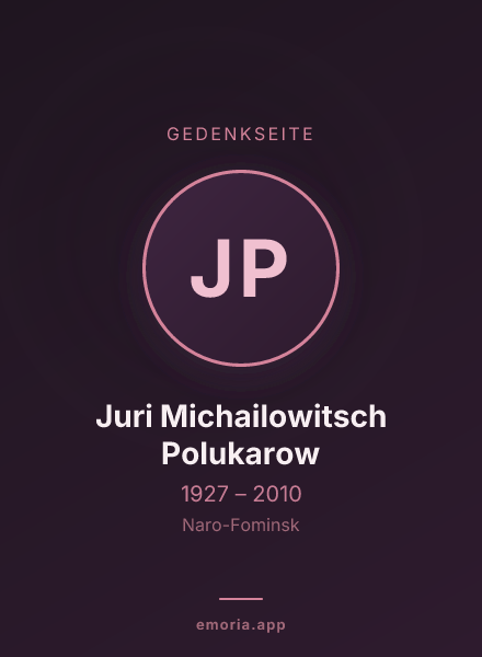 Gedenkportrait von Juri Michailowitsch Polukarow