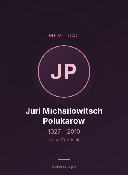Memorial portrait of Juri Michailowitsch Polukarow