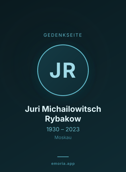 Gedenkportrait von Juri Michailowitsch Rybakow