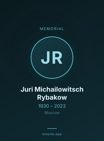 Memorial portrait of Juri Michailowitsch Rybakow