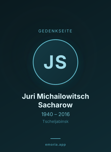 Gedenkportrait von Juri Michailowitsch Sacharow