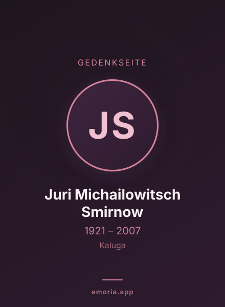 Gedenkportrait von Juri Michailowitsch Smirnow