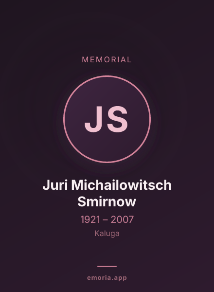 Memorial portrait of Juri Michailowitsch Smirnow
