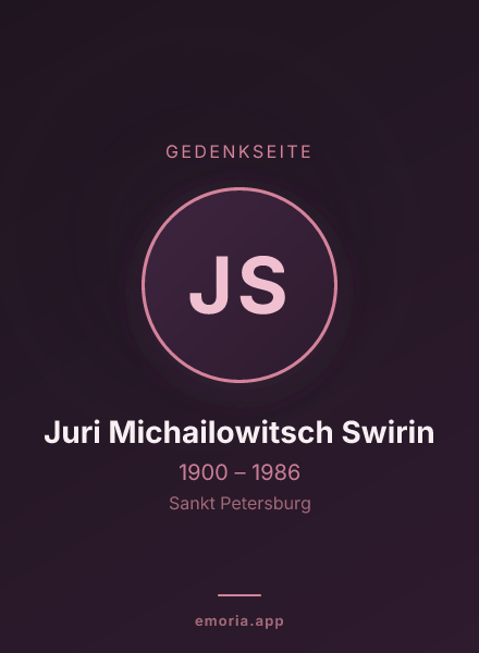 Gedenkportrait von Juri Michailowitsch Swirin