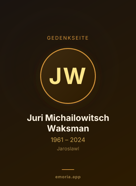 Gedenkportrait von Juri Michailowitsch Waksman