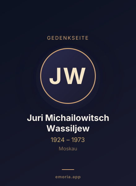 Gedenkportrait von Juri Michailowitsch Wassiljew