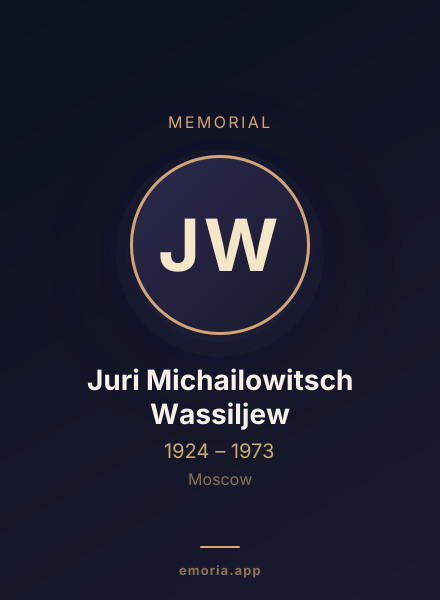 Memorial portrait of Juri Michailowitsch Wassiljew