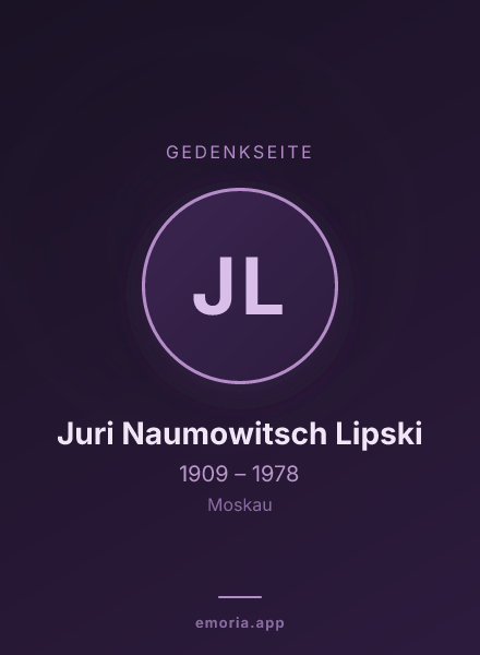 Gedenkportrait von Juri Naumowitsch Lipski