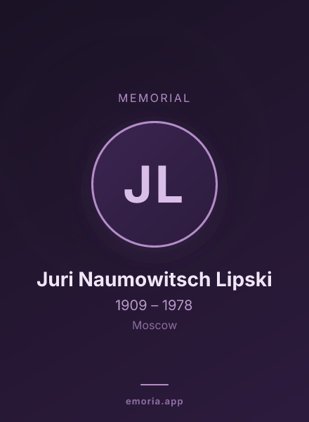 Memorial portrait of Juri Naumowitsch Lipski