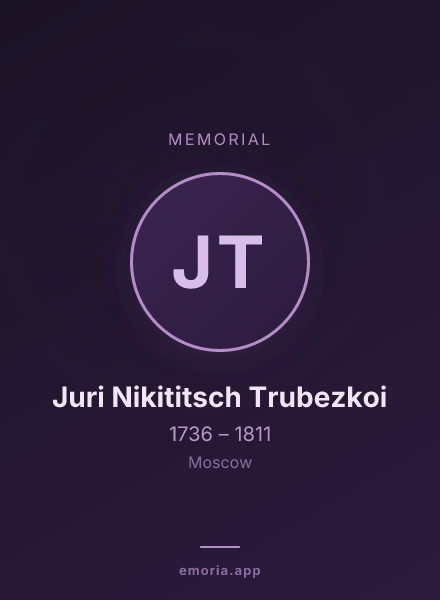 Memorial portrait of Juri Nikititsch Trubezkoi