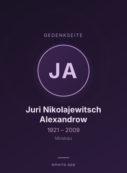 Gedenkportrait von Juri Nikolajewitsch Alexandrow