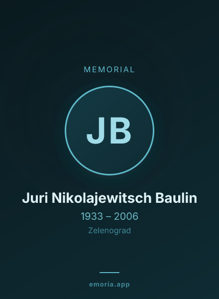 Memorial portrait of Juri Nikolajewitsch Baulin