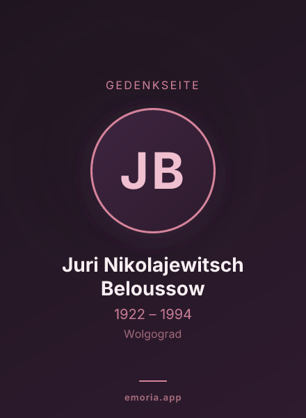 Gedenkportrait von Juri Nikolajewitsch Beloussow