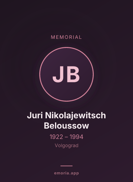 Memorial portrait of Juri Nikolajewitsch Beloussow