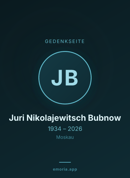 Gedenkportrait von Juri Nikolajewitsch Bubnow
