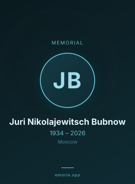 Memorial portrait of Juri Nikolajewitsch Bubnow