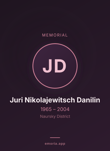 Memorial portrait of Juri Nikolajewitsch Danilin