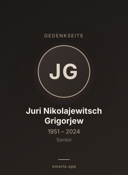 Gedenkportrait von Juri Nikolajewitsch Grigorjew
