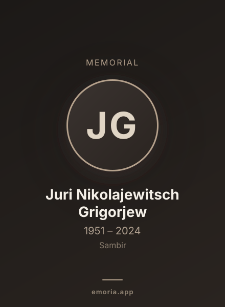 Memorial portrait of Juri Nikolajewitsch Grigorjew