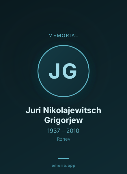 Memorial portrait of Juri Nikolajewitsch Grigorjew