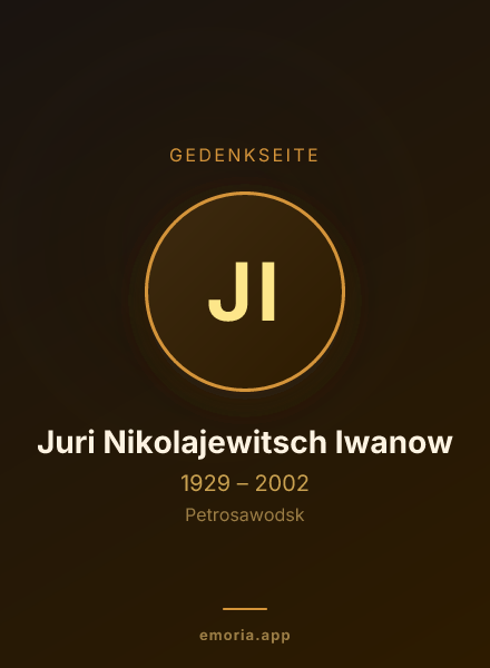 Gedenkportrait von Juri Nikolajewitsch Iwanow