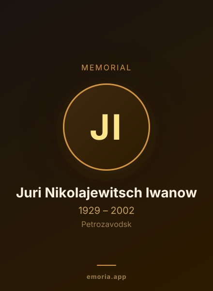 Memorial portrait of Juri Nikolajewitsch Iwanow